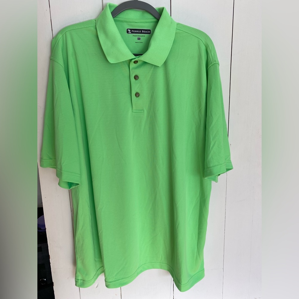 Pebble Beach Performance Polo Shirt, Bright Green, Size XXL